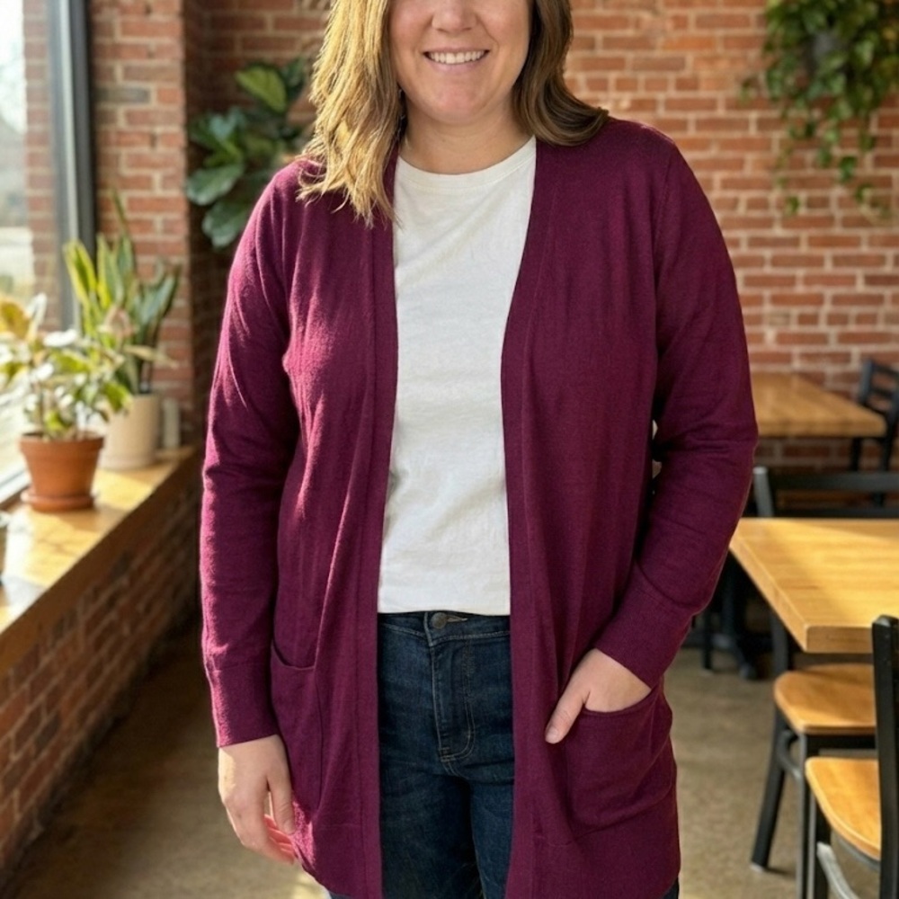 Old Navy Women's Deep Red Open Front Cardigan